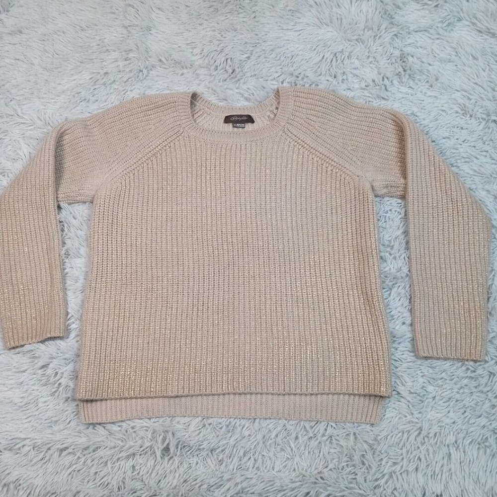 Christopher Fischer‎ Womens Sweater Biege M Merino Wool Cozy Sweatshirt Comfort